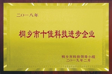 jc710公海赌船集团荣获2018年桐乡市十佳科技进步企业